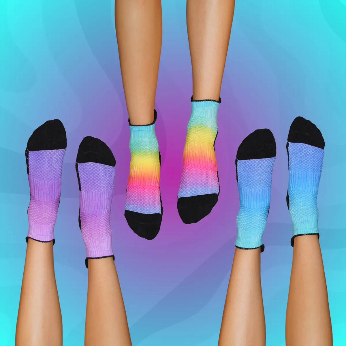 Ankle Compression Socks 3 Pack Neon Bamboo