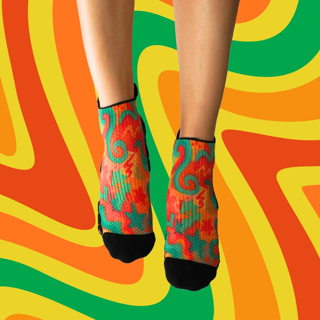 Ankle Compression Socks Funky Swirl Bamboo