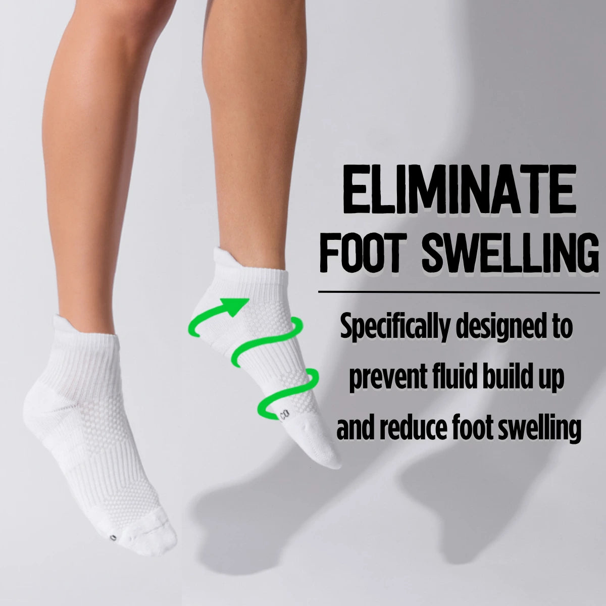 Ankle Compression Socks White Bamboo