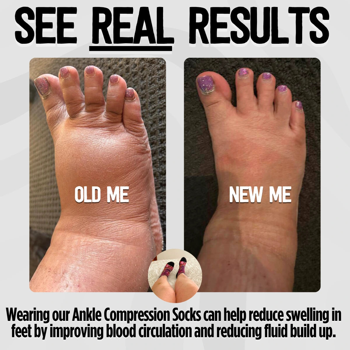 Ankle Compression Socks White Bamboo