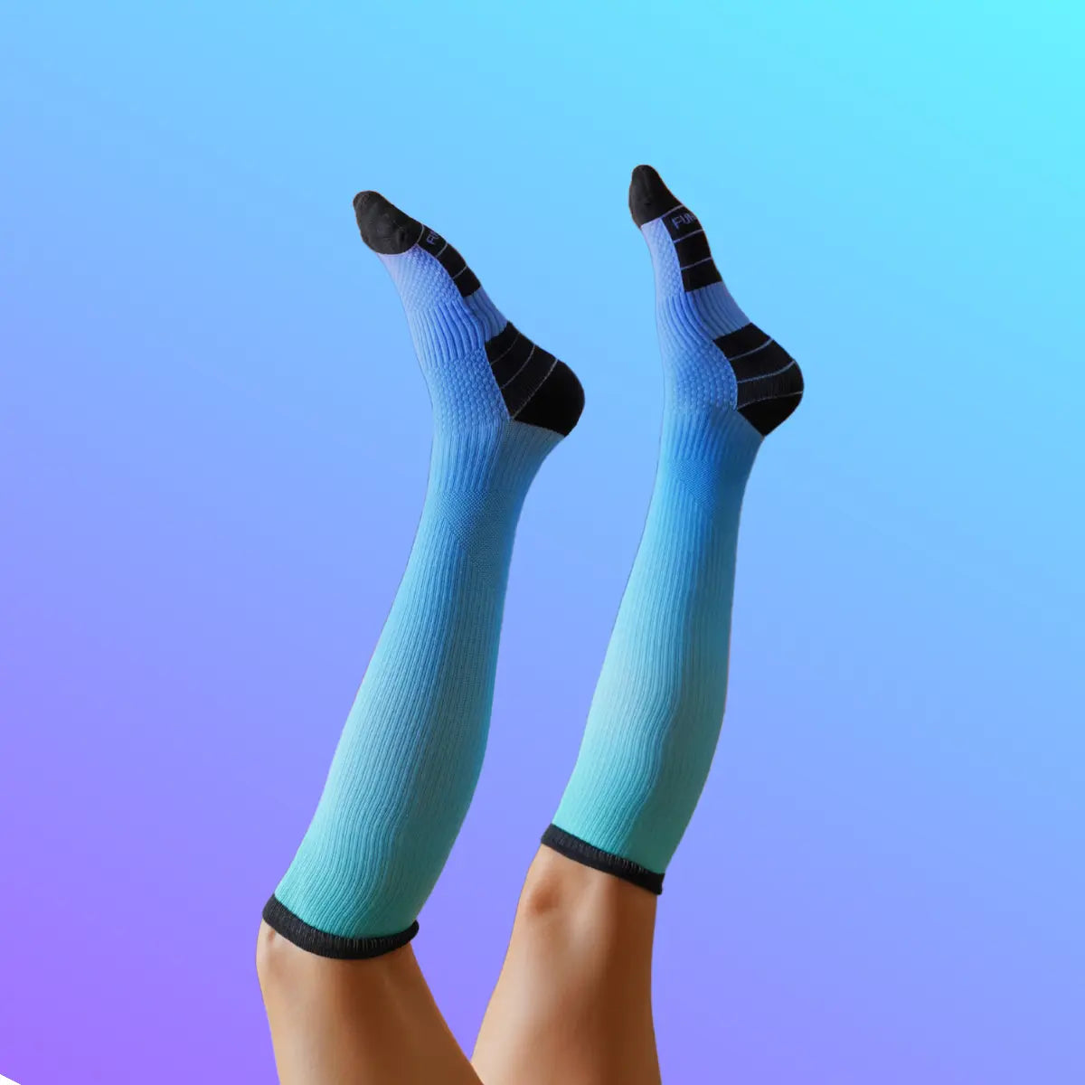 Neon Azure Bamboo Compression Socks