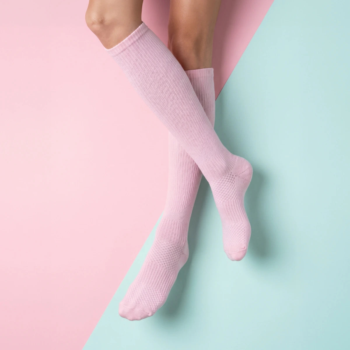 Pastel Pink Bamboo Compression Socks - Funky Sock Co