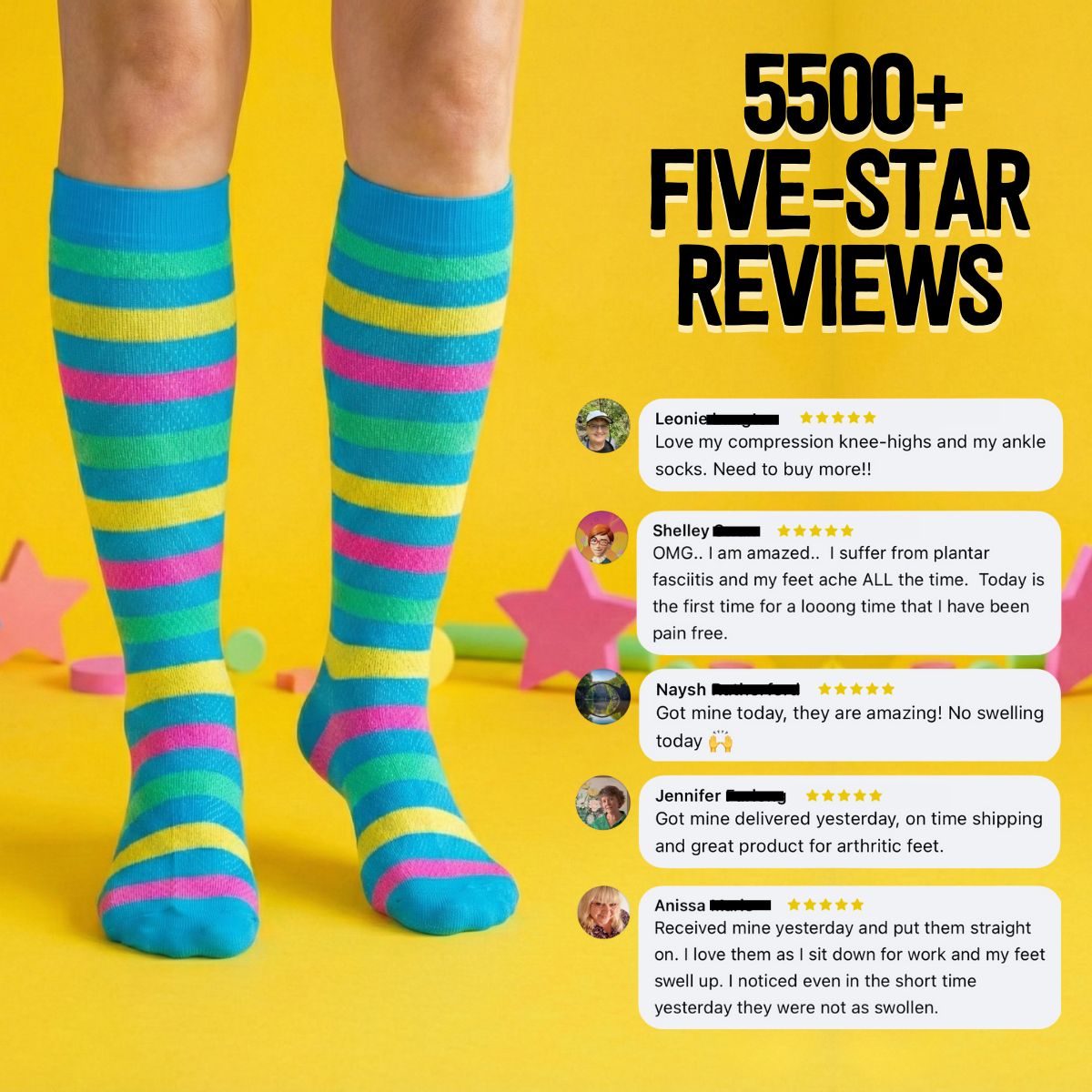 (69% OFF) Random 10 Pack Classic Compression Socks