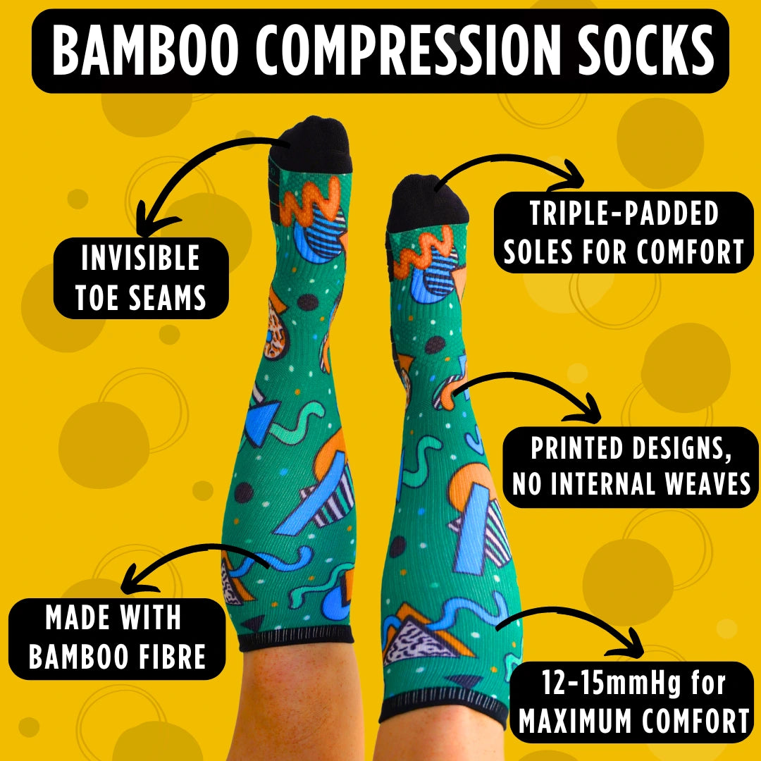 Bamboo Funky Flower Compression Socks