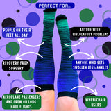 S/M - 7XL Blue Green Black Compression Socks