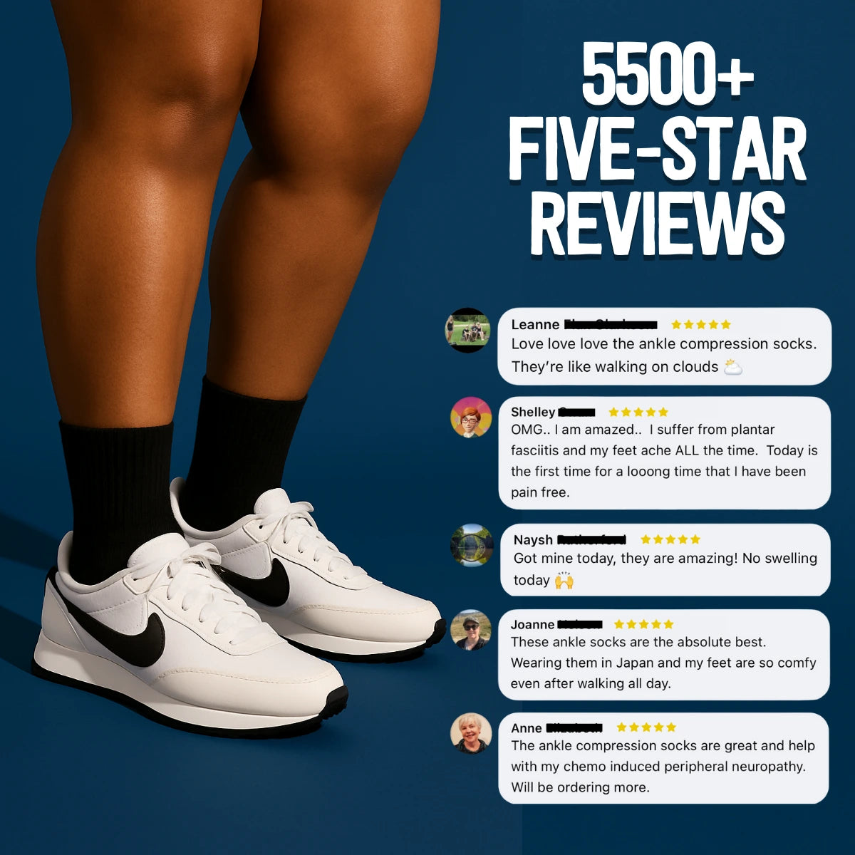 Crew Length Compression Socks Retro Bamboo