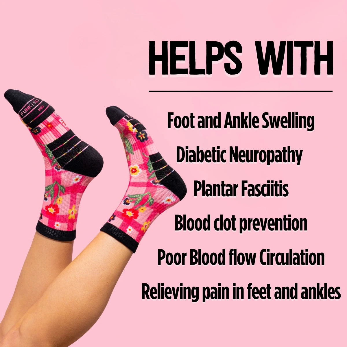 Patch Work Crew Compression Socks