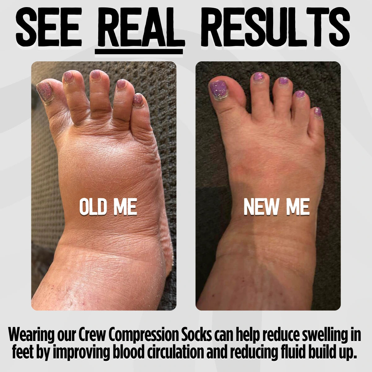 Crew Length Compression Socks Retro Bamboo