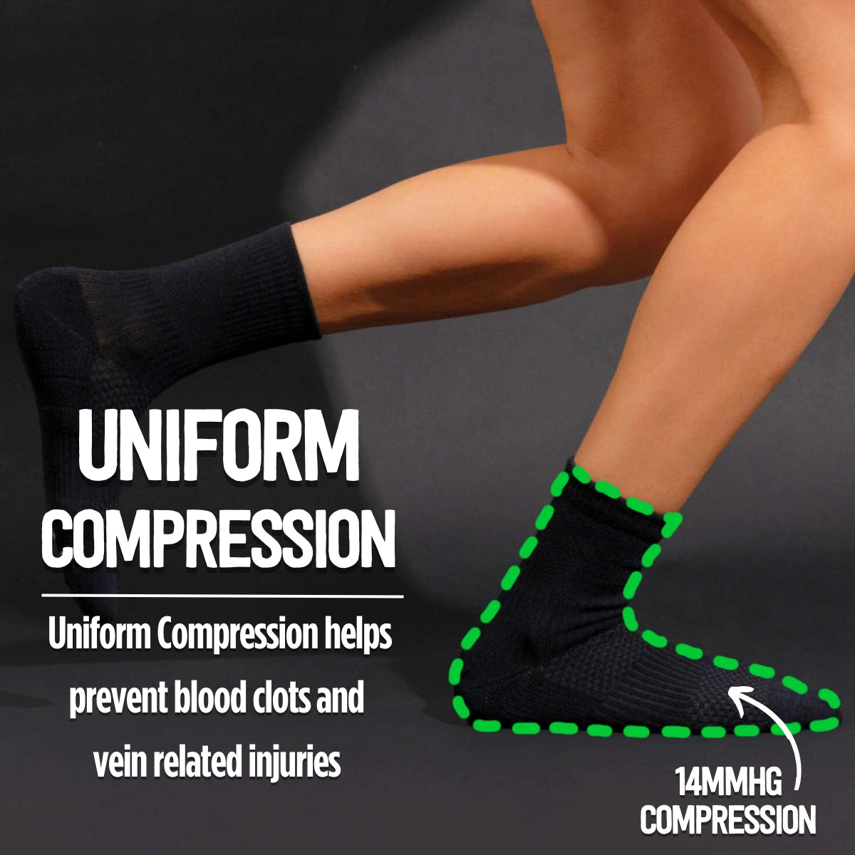 Crew Length Compression Socks Funky Swirl Bamboo