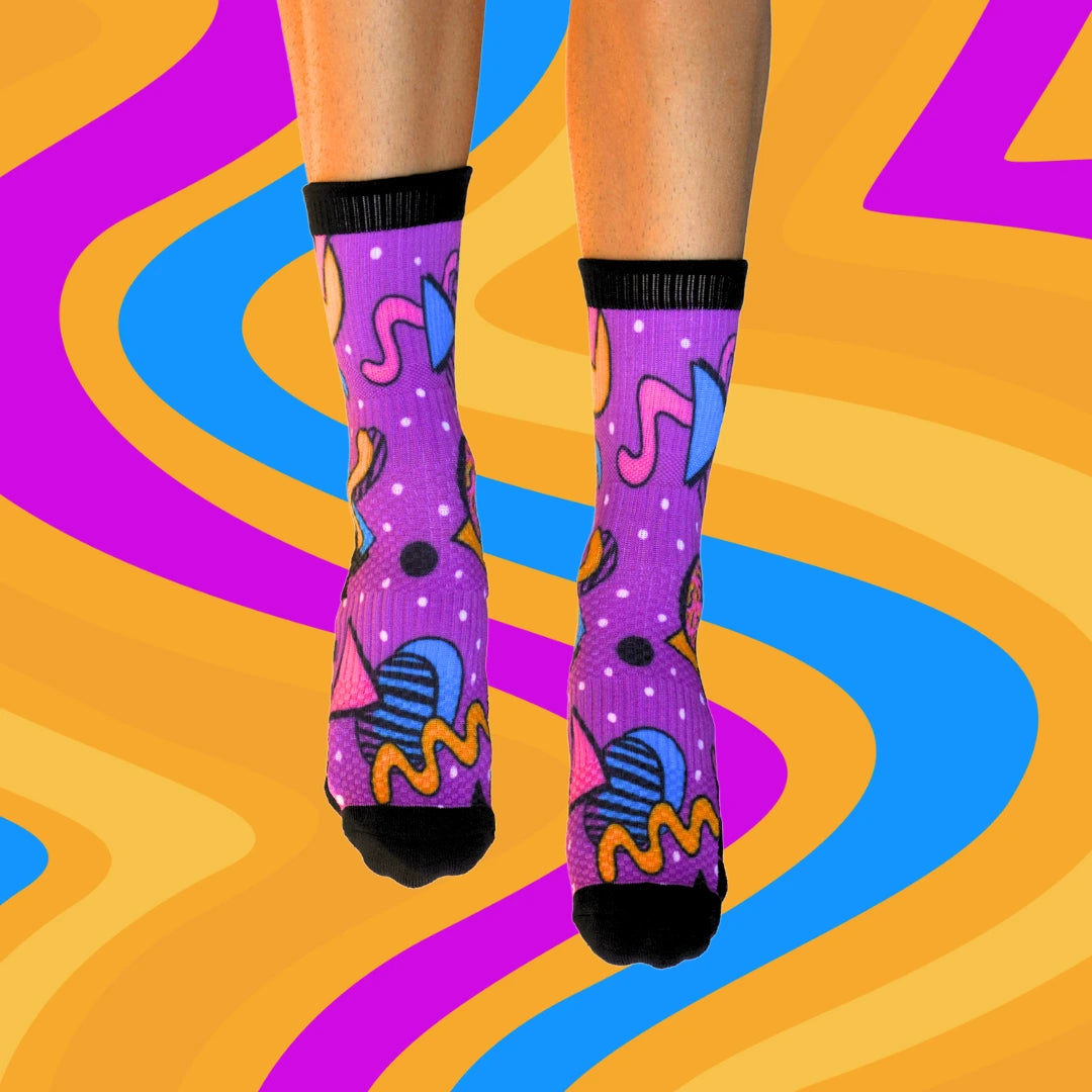 Crew Compression Socks 5 Pack Retro Bamboo