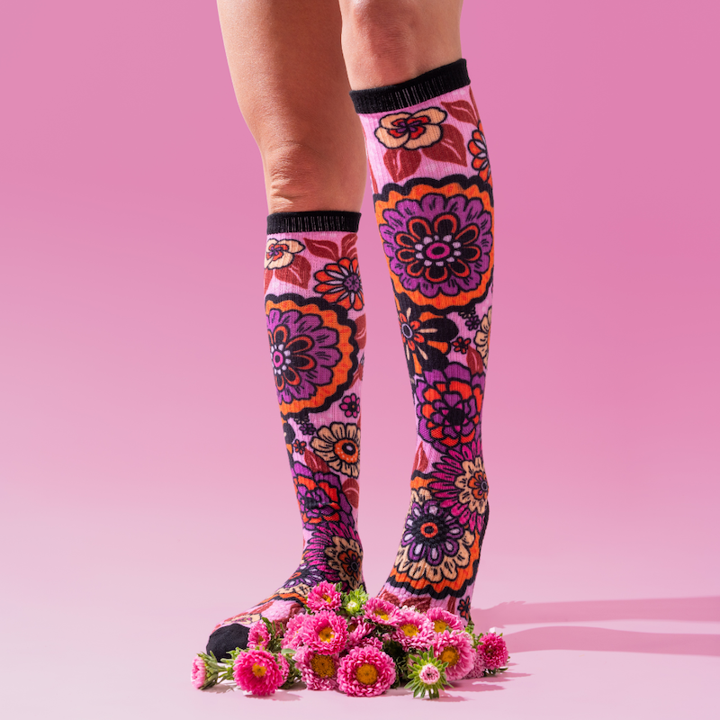 Bamboo Funky Floral Compression Socks