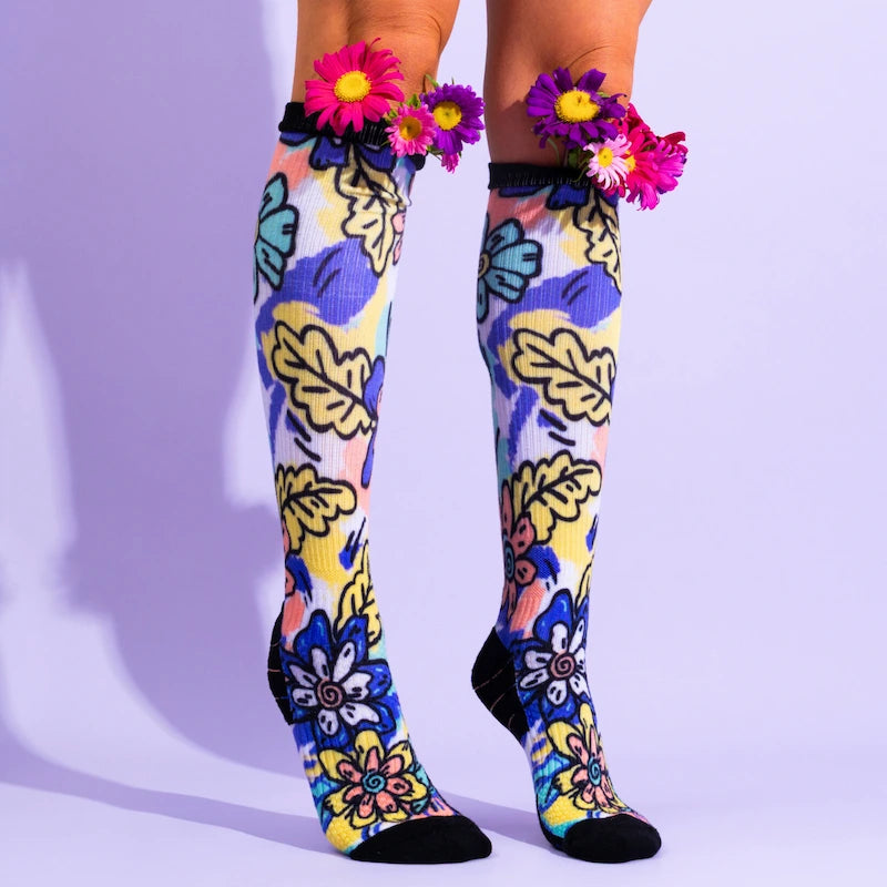 Bamboo Funky Flower Compression Socks