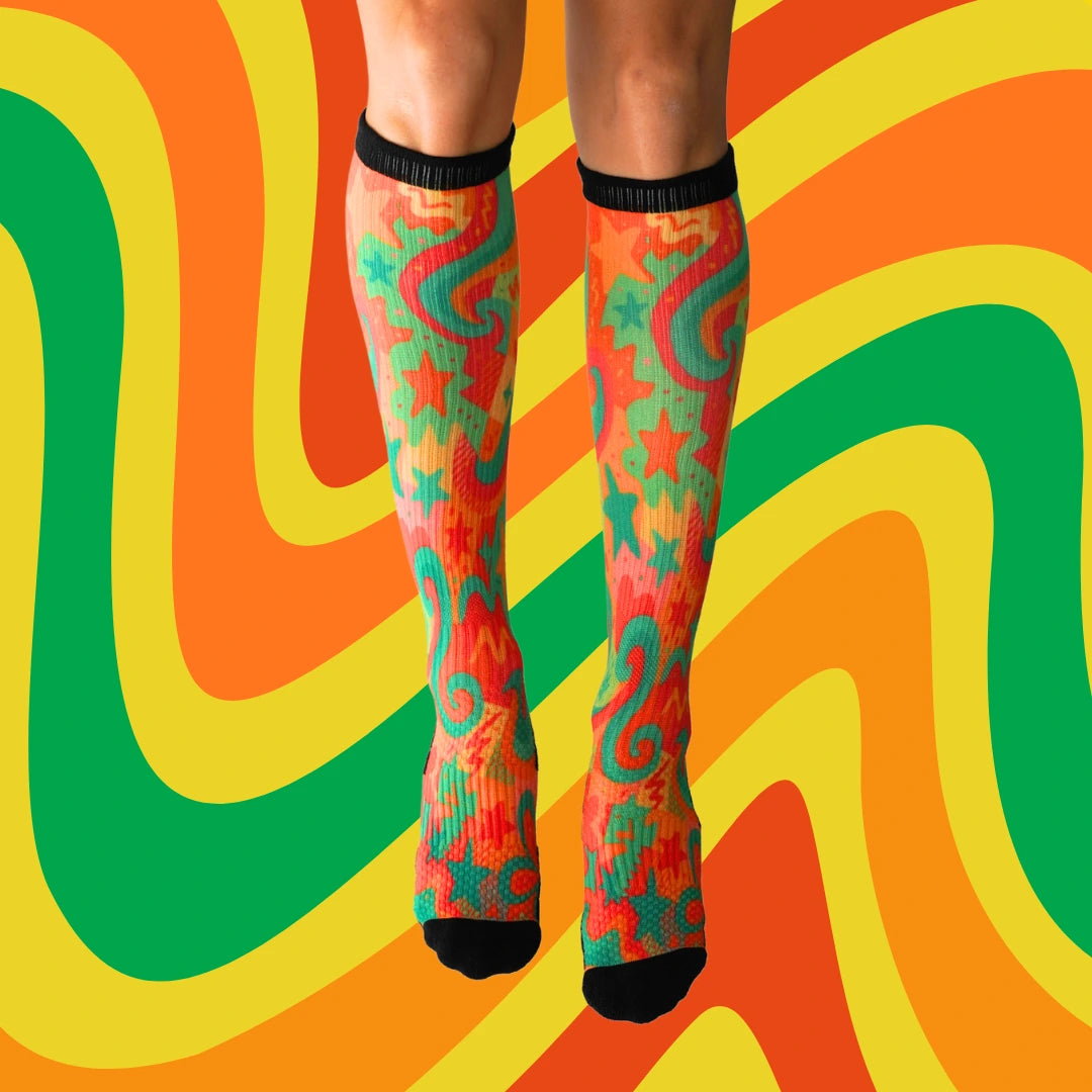 Bamboo Funky Swirl Compression Socks