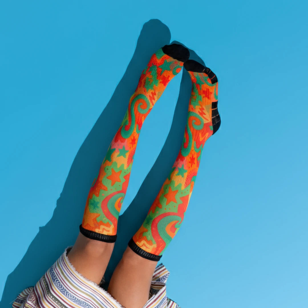 Bamboo Funky Swirl Compression Socks