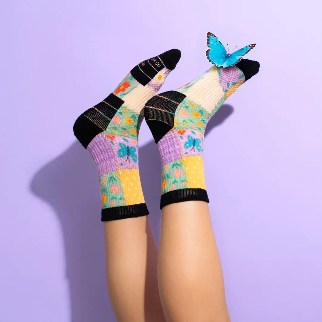 Patch Work Crew Compression Socks