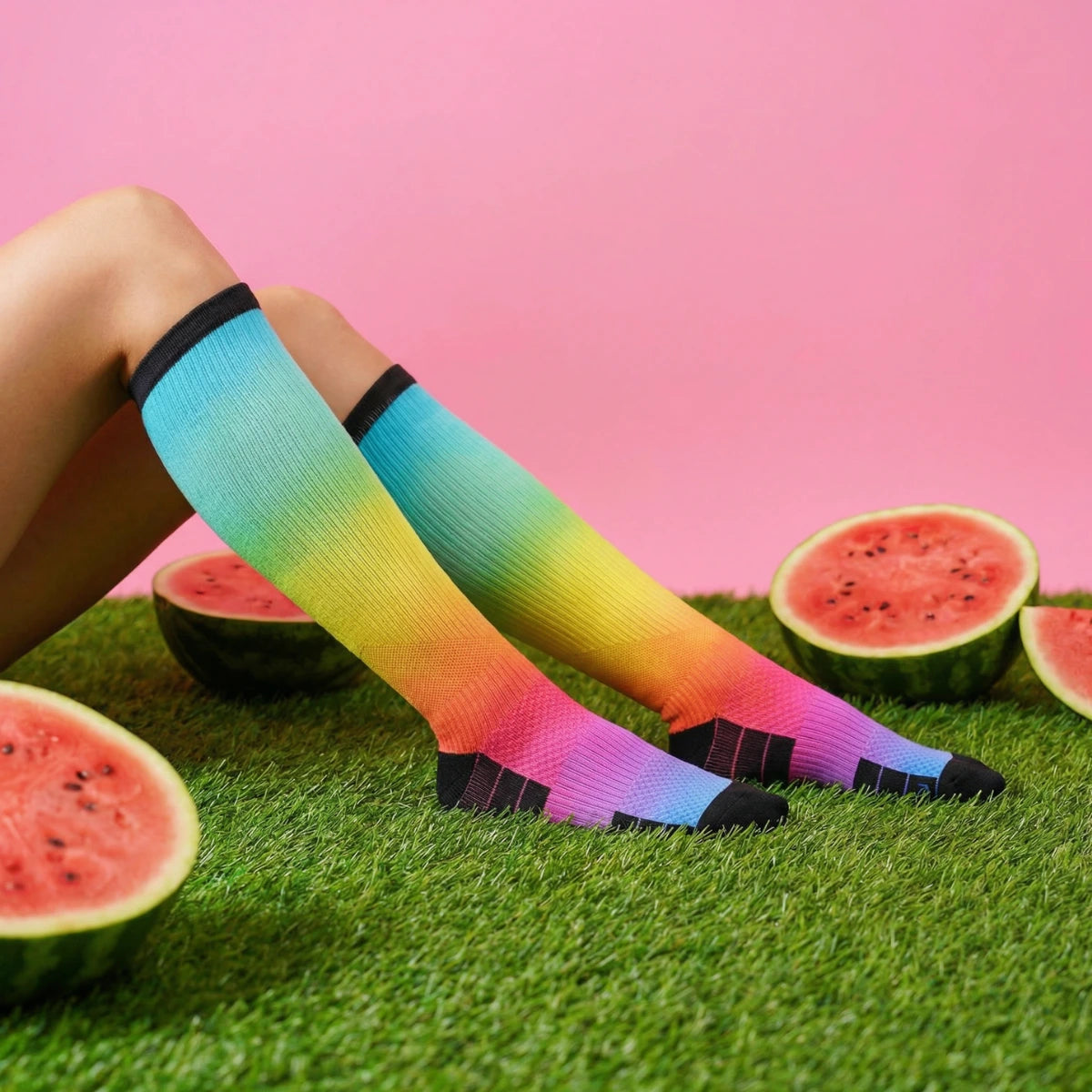 Neon Prismatic Bamboo Prismatic Compression Socks