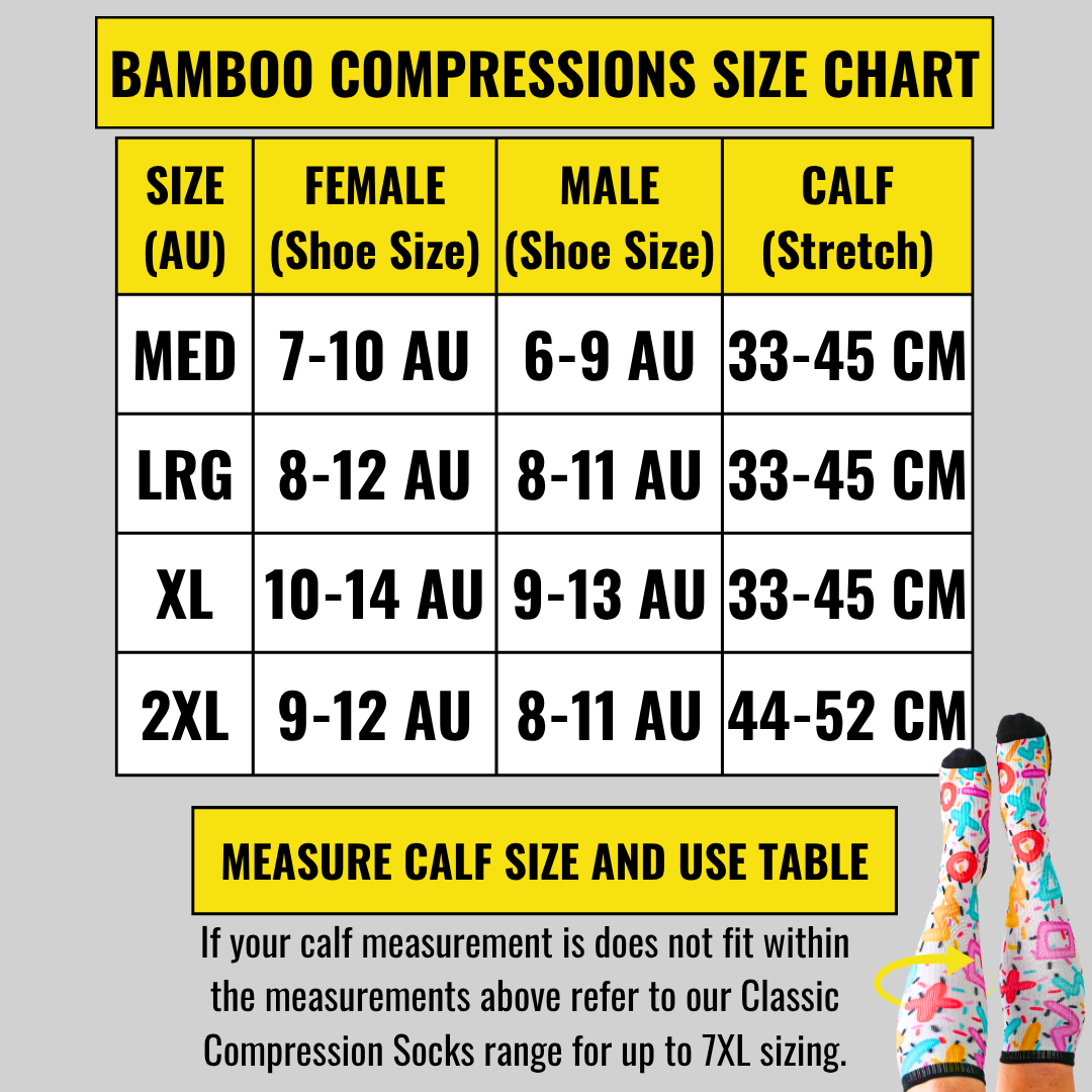 Bamboo Funky Swirl Compression Socks