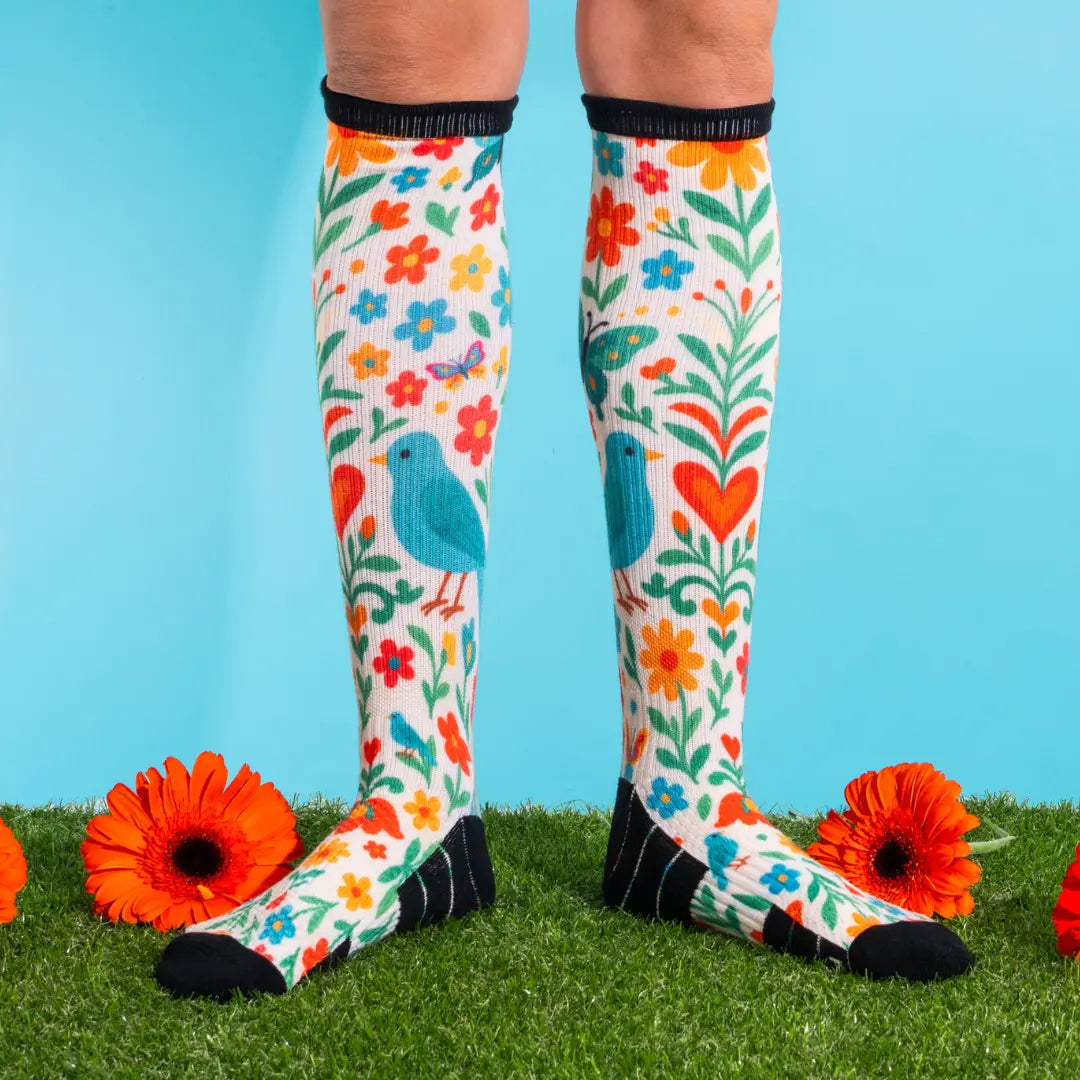 Spring Garden Knee-High Compression Socks