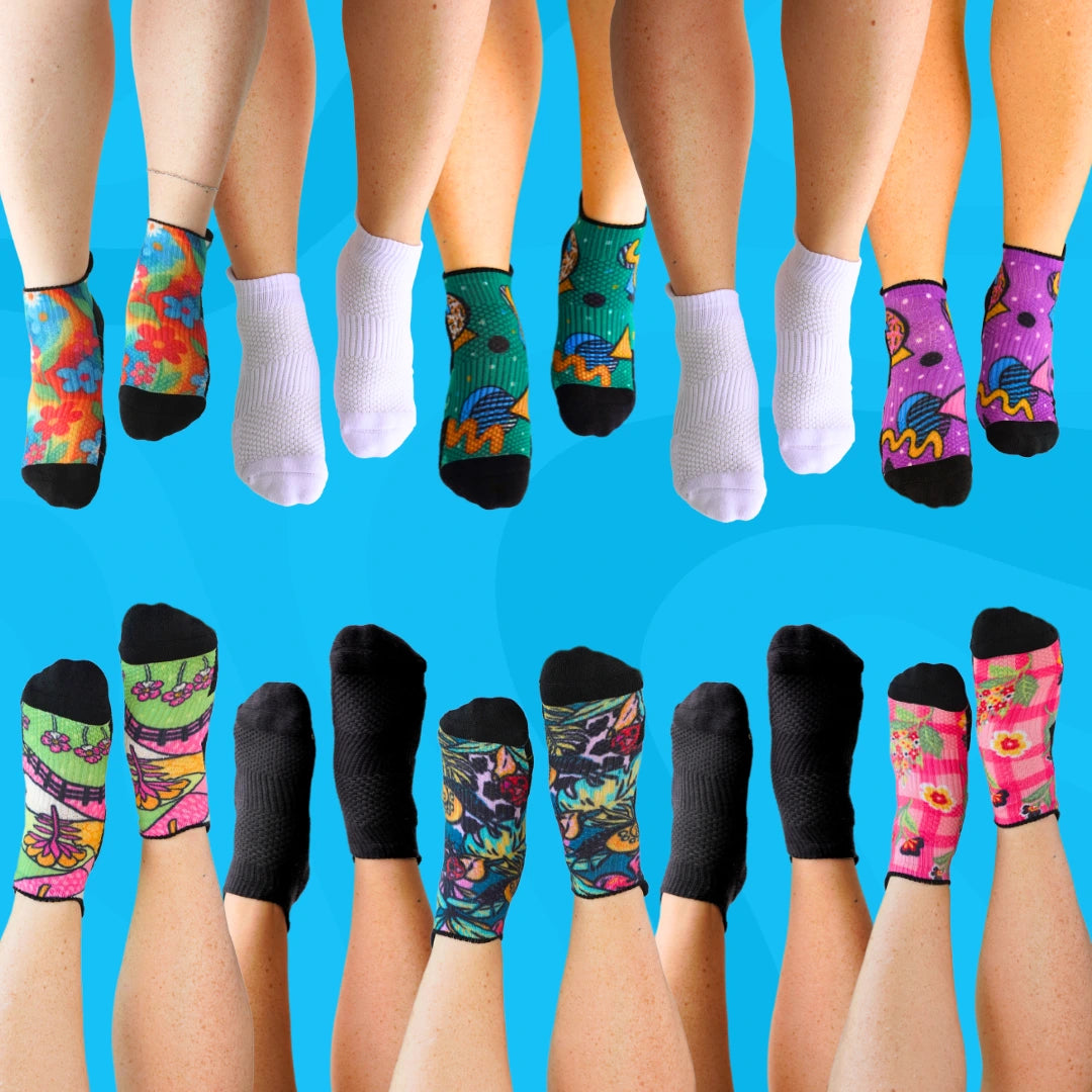 Ankle Compression Socks 10 Pack Mixed Colours V2