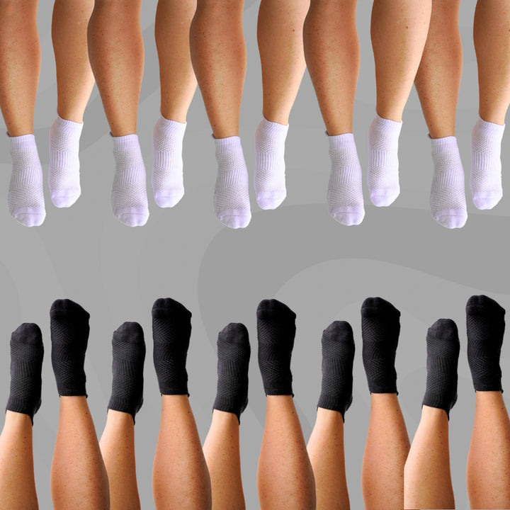 Ankle Compression Socks 10 Pack Black White