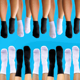 Crew and Ankle Compression Socks 10 Pack Black White - Funky Sock Co