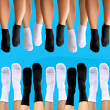 Crew and Ankle Compression Socks 10 Pack Black White