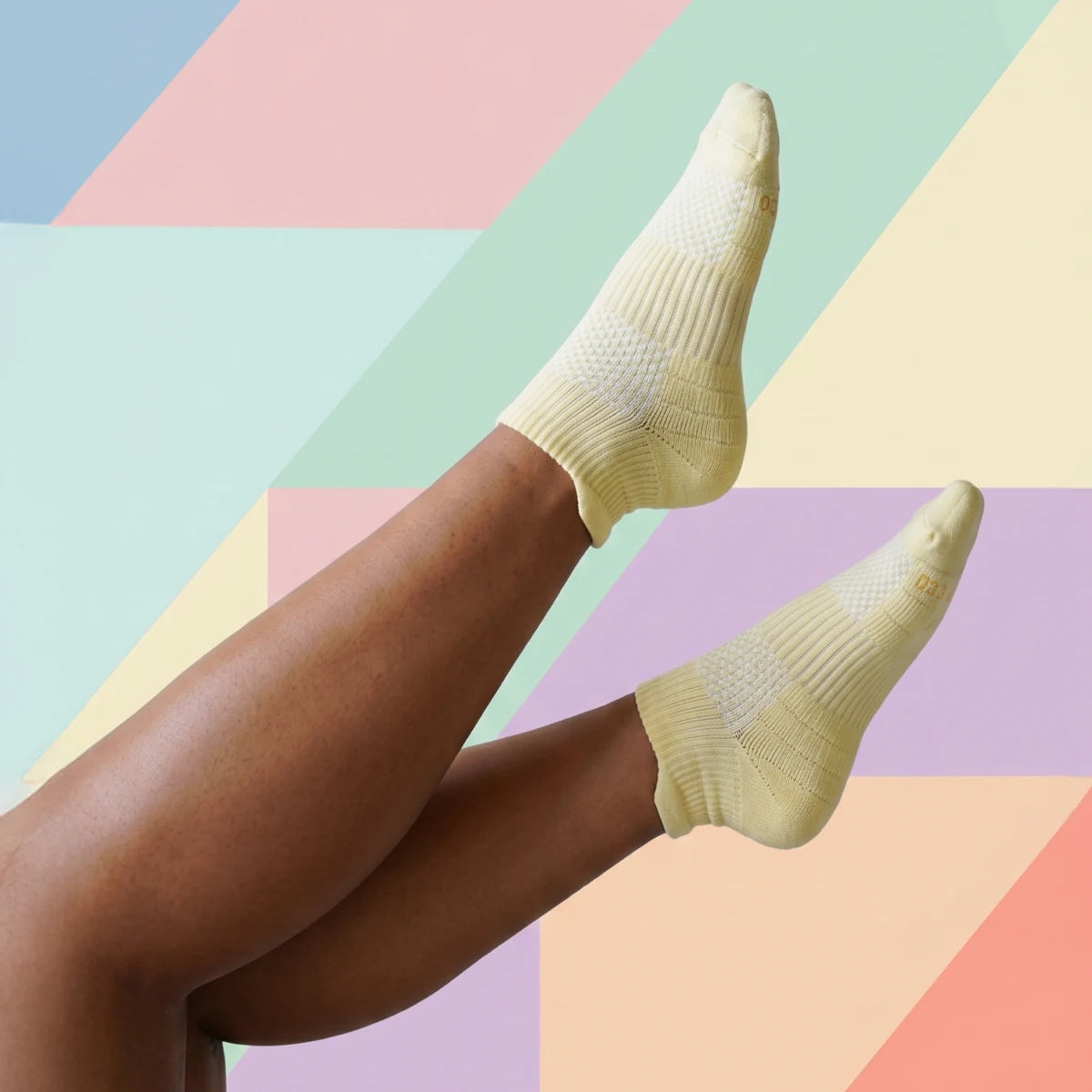 Pastel Yellow Ankle Compression Socks Bamboo