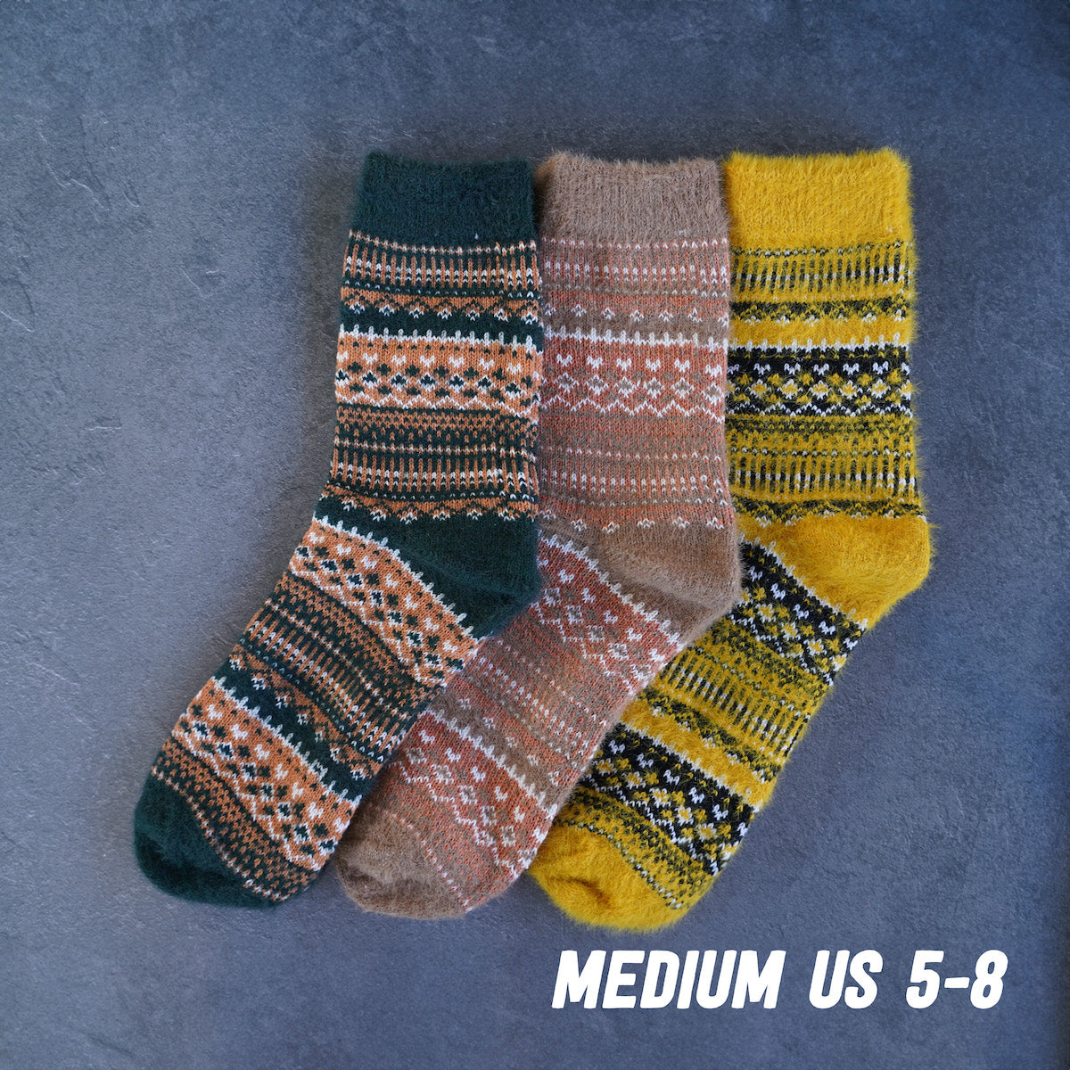 PREMIUM 3 Pack Extra Soft Winter Nordic Cotton Socks No. 24