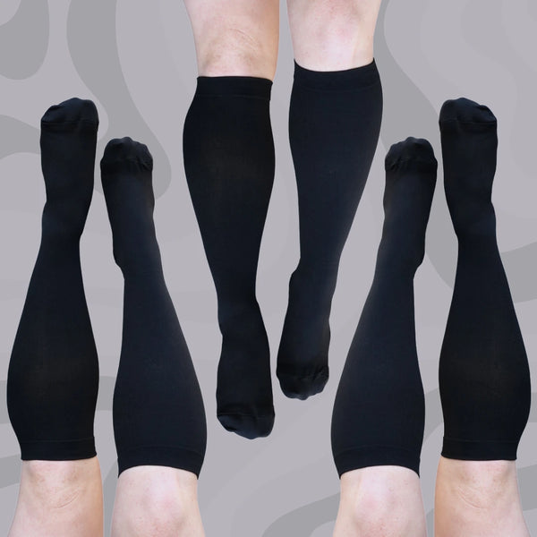 3 Pack Black Classic Compression Socks – Funky Sock Co