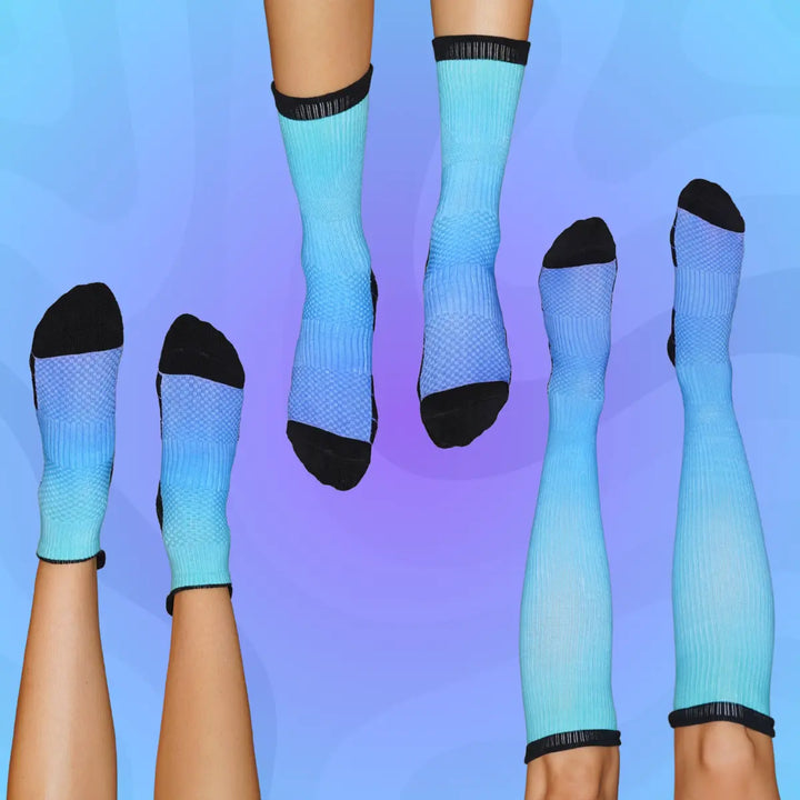 3 Pack Azure Bamboo Ankle Crew Compression Socks