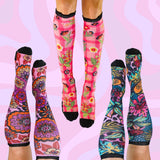3 Pack Floral Bamboo Compression Socks