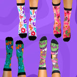 Crew Compression Socks 4 Pack Floral Retro Bamboo