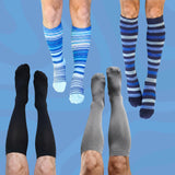 4 Pack Plain and Stripes Classic Compression Socks