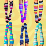 6 Pack Classic Stripes Compression Socks - Funky Sock Co