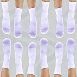 Crew Compression Socks 6 Pairs White Bamboo - Funky Sock Co