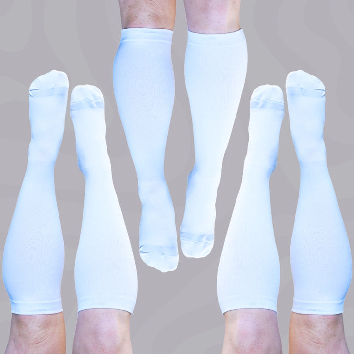 3 Pack White Classic Compression Socks
