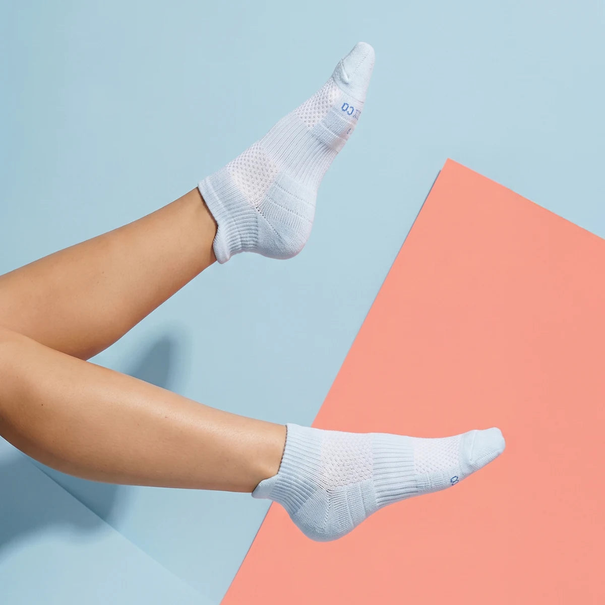 Pastel Blue Ankle Compression Socks Bamboo