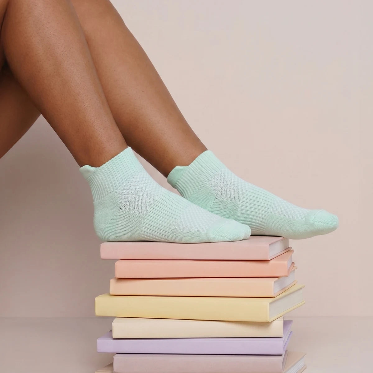 Pastel Green Ankle Compression Socks Bamboo