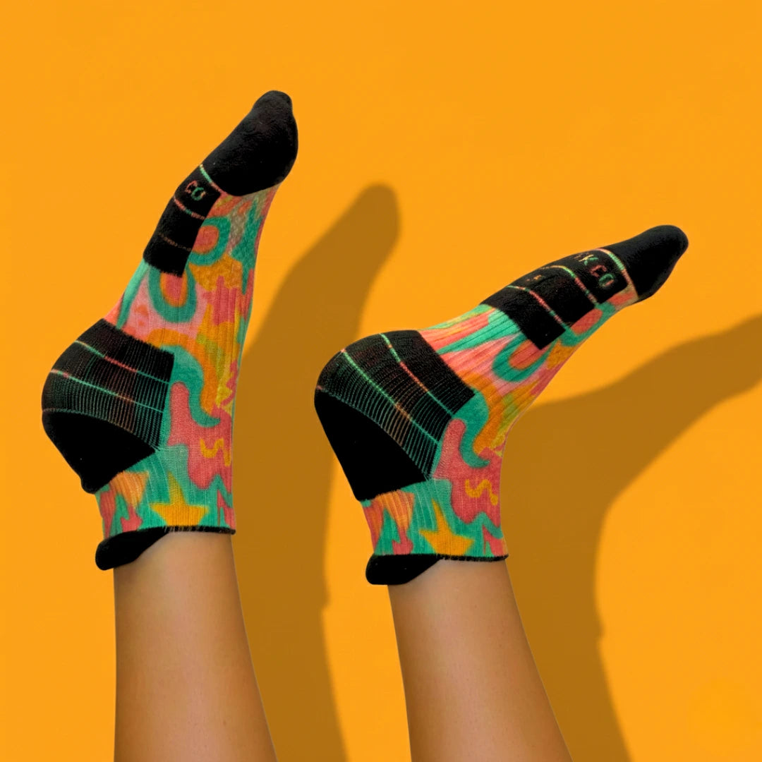Ankle Compression Socks Funky Swirl Bamboo
