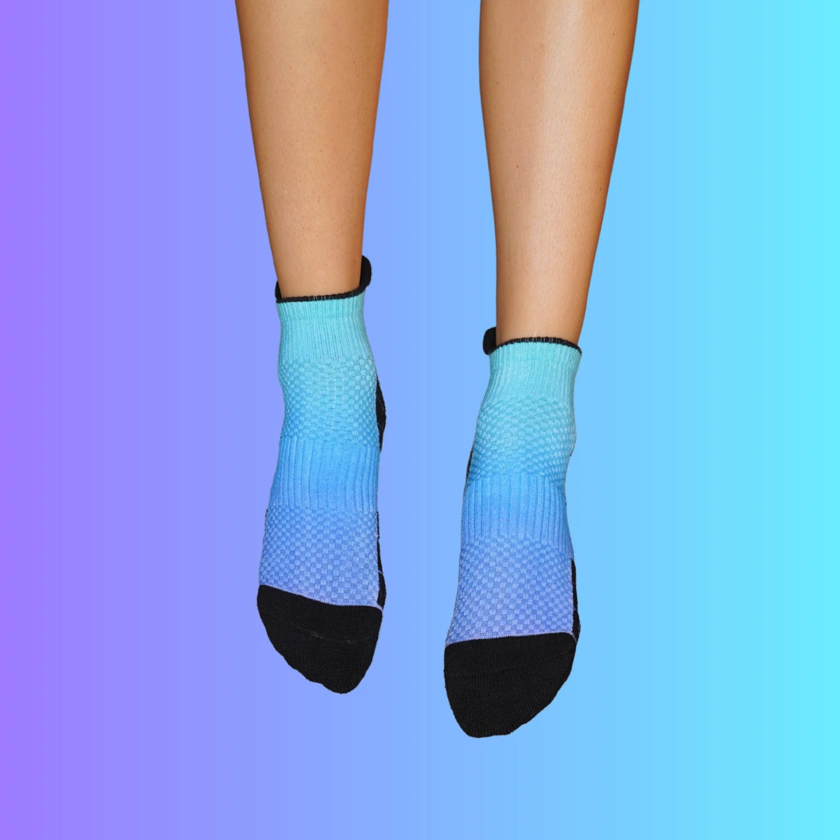 Neon Azure Ankle Compression Socks Bamboo
