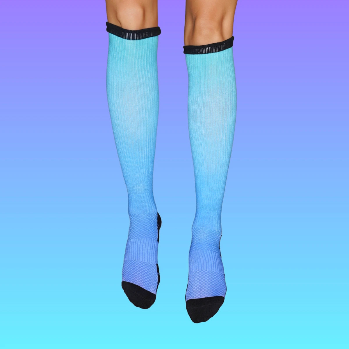 Neon Azure Bamboo Compression Socks