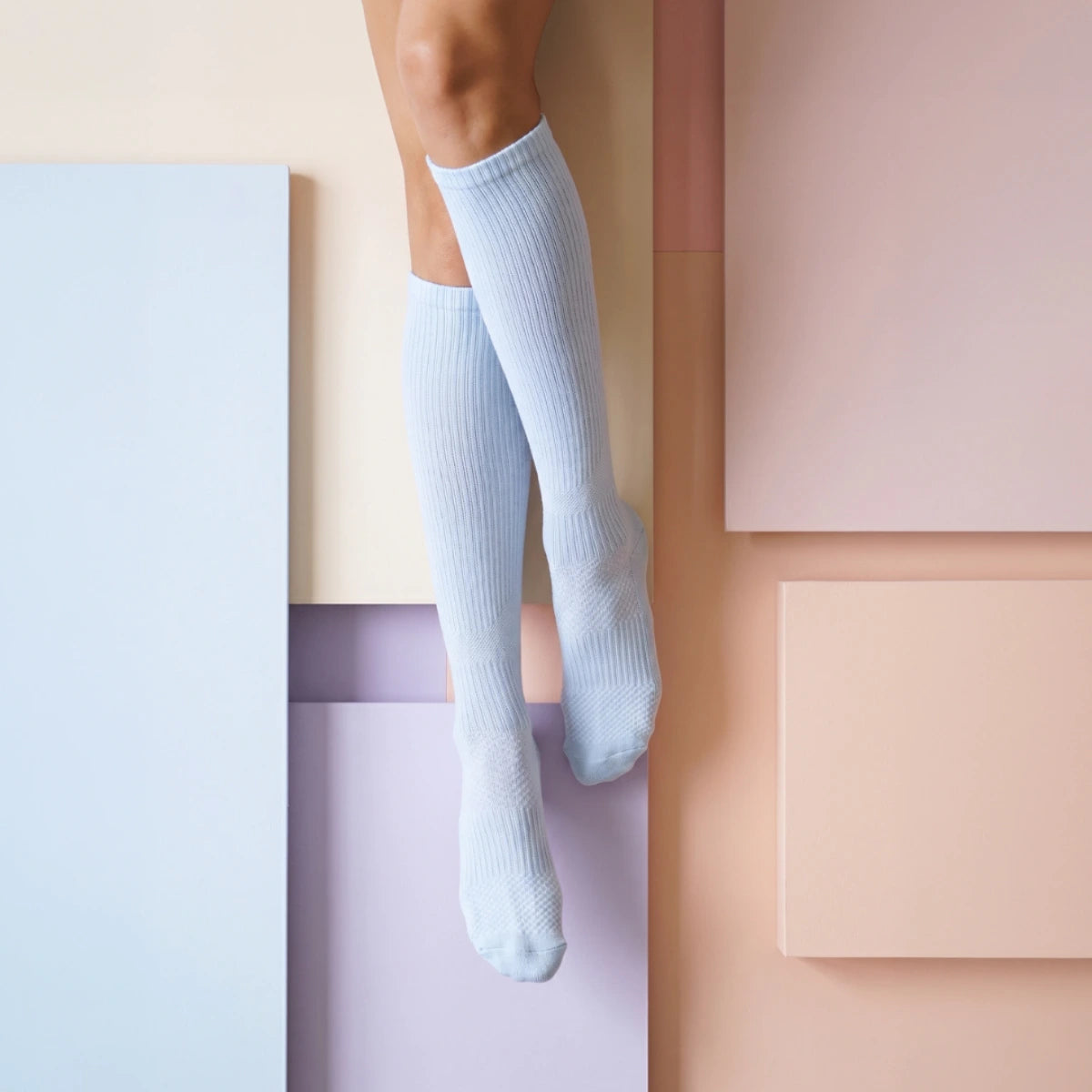 Pastel Blue Bamboo Compression Socks