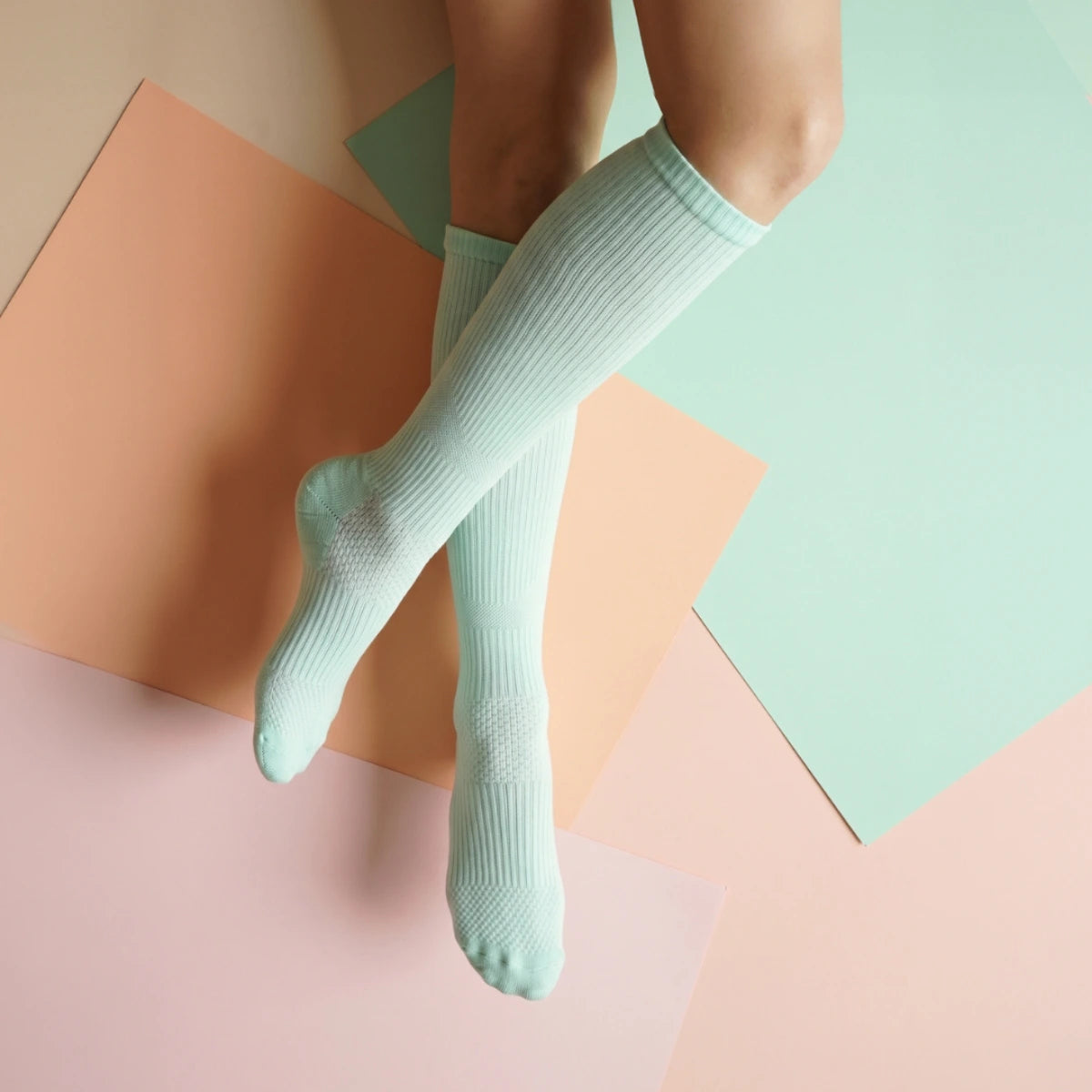 Pastel Green Bamboo Compression Socks