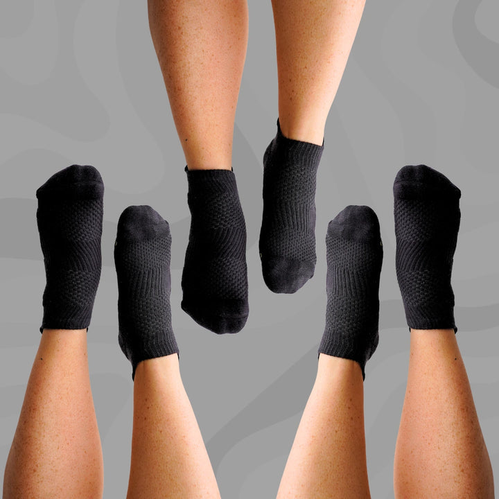 Ankle Compression Socks 3 Pack Black Bamboo