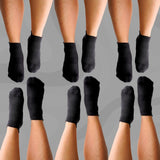 Ankle Compression Socks 6 Pairs Black Bamboo - Funky Sock Co