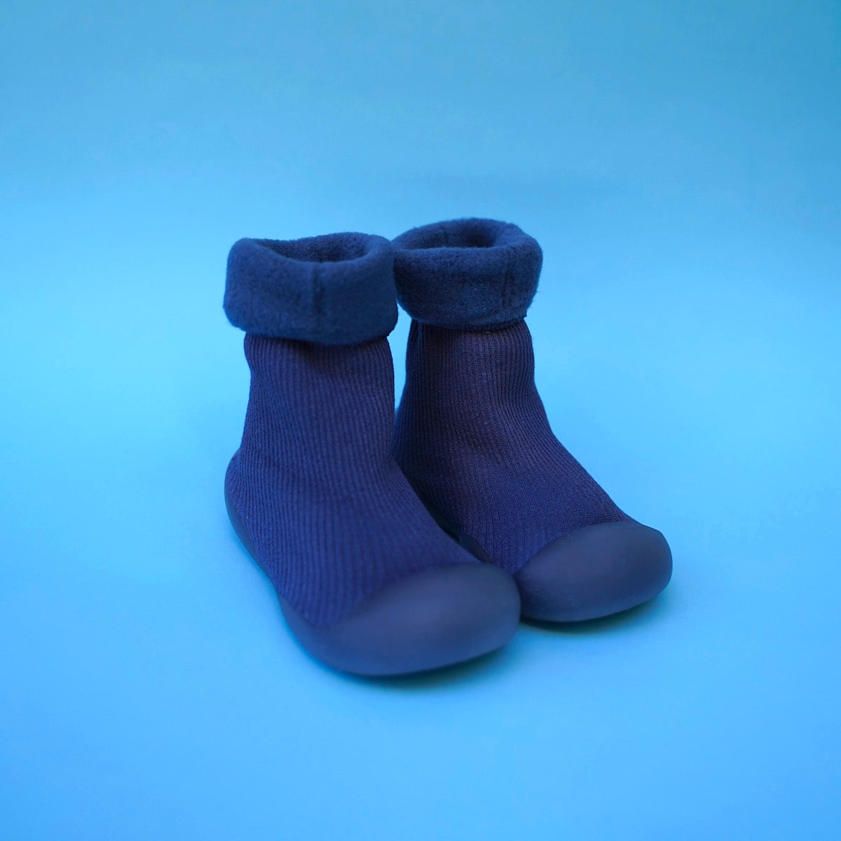Infant Pre-Walker Warm Blue Kids Sock Shoes Rocks Stones Concrete