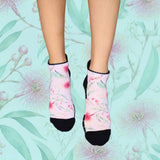 Blush Gum Blossom Ankle Compression Socks Bamboo - Funky Sock Co