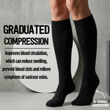 Classic Black Knee-High Compression Socks