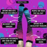 Pink Blue Black Compression Socks Nurse Athlete Circulatory