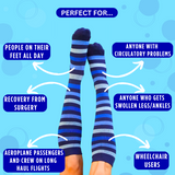 4 Pack Stripes Compression Socks Nurse Athletes Circulatory